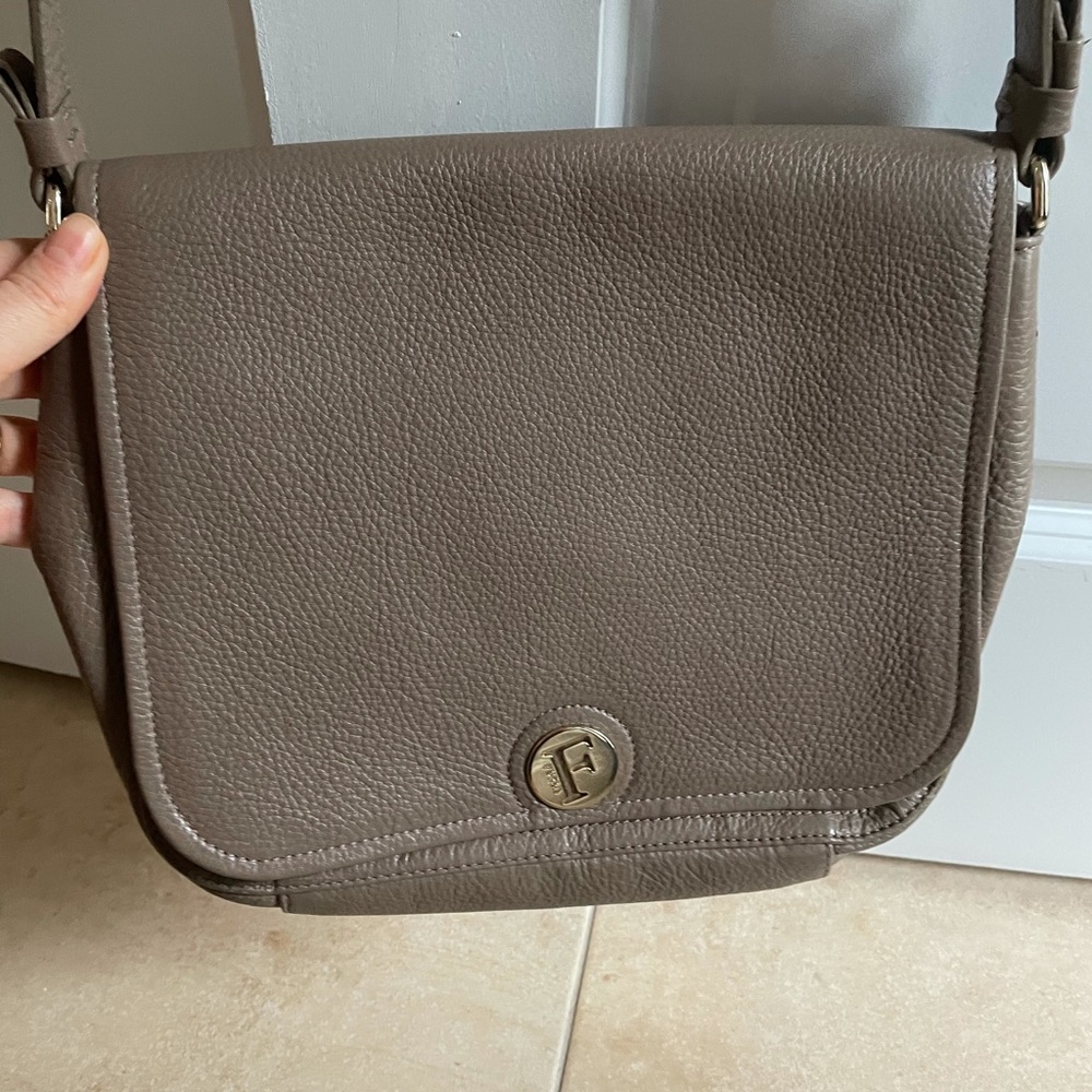 Taupe Furla crossbody bag